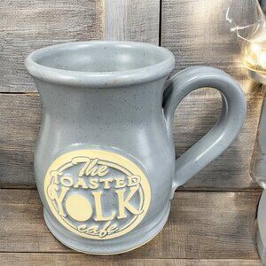 Grey Fox Pottery The Roasted Yolk Cafe Coffee Mug Cup Hand Made Pottery Mug Cup